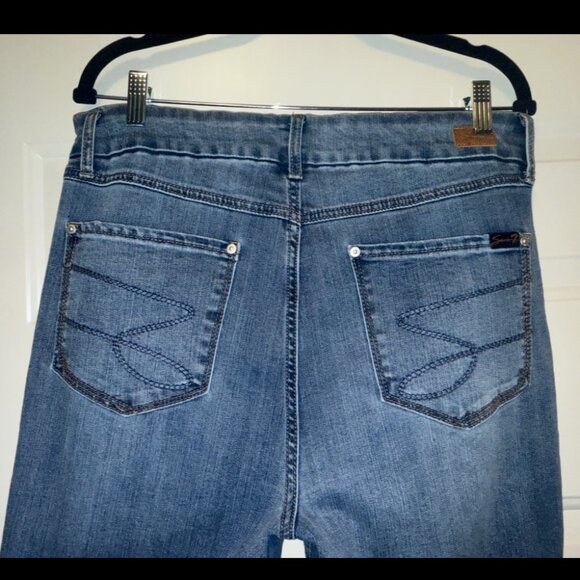 NWOT SEVEN7 sz.14 High Rise Tummy Less Skinny  Denim Blue Jeans - Picture 5 of 6